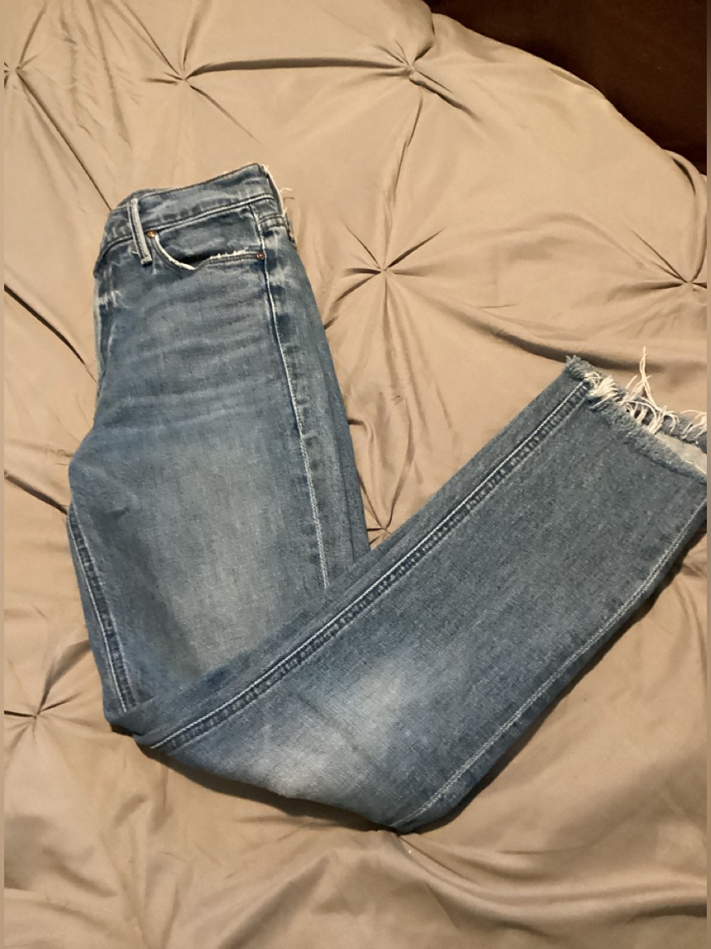 MOTHER Superior Mid rise Dazzle ankle step fray jeans - Picture 5 of 8